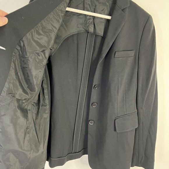 Akris Punto Black Stretch Knit Three Button Blazer - Picture 3 of 6